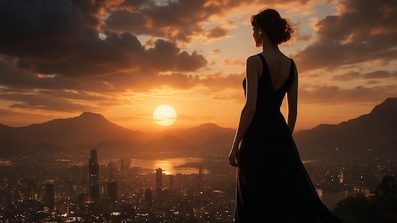 Woman at skyline